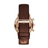 Buy Shop Emporio Armani Classic Chronograph Brown Dial Brown Leather Strap Watch For Men - AR0387 USA Online