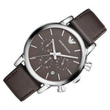 Buy Shop Emporio Armani Classic Chronograph Brown Dial Brown Leather Strap Watch For Men - AR1734 USA Online