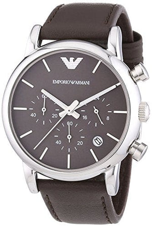 Buy Shop Emporio Armani Classic Chronograph Brown Dial Brown Leather Strap Watch For Men - AR1734 USA Online