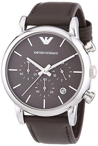 Buy Shop Emporio Armani Classic Chronograph Brown Dial Brown Leather Strap Watch For Men - AR1734 USA Online