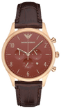 Buy Shop Emporio Armani Classic Chronograph Burgundy Dial Brown Leather Strap Watch For Men - AR1890 USA Online