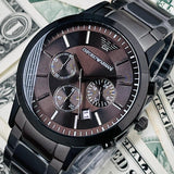 Buy Shop Emporio Armani Classic Chronograph Grey Dial Grey Steel Strap Watch For Men - AR2454 USA Online