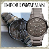 Buy Shop Emporio Armani Classic Chronograph Grey Dial Grey Steel Strap Watch For Men - AR2454 USA Online