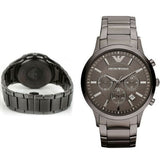 Buy Shop Emporio Armani Classic Chronograph Grey Dial Grey Steel Strap Watch For Men - AR2454 USA Online