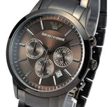 Buy Shop Emporio Armani Classic Chronograph Grey Dial Grey Steel Strap Watch For Men - AR2454 USA Online