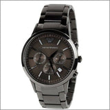 Buy Shop Emporio Armani Classic Chronograph Grey Dial Grey Steel Strap Watch For Men - AR2454 USA Online