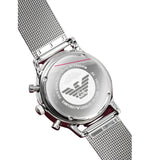 Buy Shop Emporio Armani Classic Chronograph Quartz Silver Dial Silver Mesh Bracelet Watch For Men - AR0390 USA Online