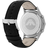 Buy Shop Emporio Armani Classic Chronograph Silver Dial Black Leather Strap Watch For Men - AR2432 USA Online