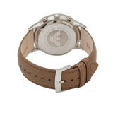 Buy Shop Emporio Armani Classic Chronograph Silver Dial Brown Leather Strap Watch For Men - AR2471 USA Online