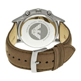 Buy Shop Emporio Armani Classic Chronograph Silver Dial Brown Leather Strap Watch For Men - AR2471 USA Online