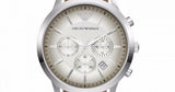 Buy Shop Emporio Armani Classic Chronograph Silver Dial Brown Leather Strap Watch For Men - AR2471 USA Online
