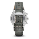 Buy Shop Emporio Armani Classic Chronograph Silver Dial Grey Leather Strap Watch For Men - AR1861 USA Online