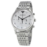 Buy Shop Emporio Armani Classic Chronograph Silver Dial Silver Steel Strap Watch For Men - AR1879 USA Online