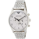 Buy Shop Emporio Armani Classic Chronograph Silver Dial Silver Steel Strap Watch For Men - AR1879 USA Online