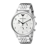Buy Shop Emporio Armani Classic Chronograph Silver Dial Silver Steel Strap Watch For Men - AR1879 USA Online