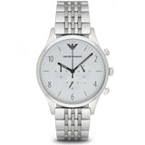 Buy Shop Emporio Armani Classic Chronograph Silver Dial Silver Steel Strap Watch For Men - AR1879 USA Online