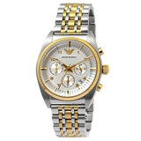 Buy Shop Emporio Armani Classic Chronograph White Dial Two Tone Steel Strap Watch For Men - AR0396 USA Online
