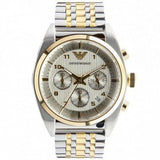 Buy Shop Emporio Armani Classic Chronograph White Dial Two Tone Steel Strap Watch For Men - AR0396 USA Online