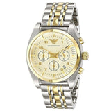 Buy Shop Emporio Armani Classic Chronograph White Dial Two Tone Steel Strap Watch For Men - AR0396 USA Online