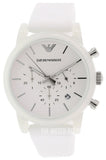 Buy Shop Emporio Armani Classic Chronograph White Dial White Rubber Strap Watch For Men - AR1054 USA Online