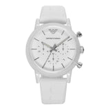 Buy Shop Emporio Armani Classic Chronograph White Dial White Rubber Strap Watch For Men - AR1054 USA Online
