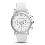 Buy Shop Emporio Armani Classic Chronograph White Dial White Rubber Strap Watch For Men - AR1054 USA Online