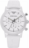 Buy Shop Emporio Armani Classic Chronograph White Dial White Rubber Strap Watch For Men - AR1054 USA Online