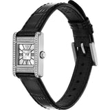 Buy Shop Emporio Armani Classic Crystals Silver Dial Black Leather Strap Watch for Women - AR11660 USA Online