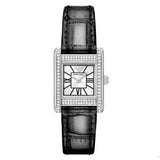 Buy Shop Emporio Armani Classic Crystals Silver Dial Black Leather Strap Watch for Women - AR11660 USA Online