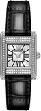 Buy Shop Emporio Armani Classic Crystals Silver Dial Black Leather Strap Watch for Women - AR11660 USA Online