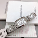 Buy Shop Emporio Armani Classic Diamonds Silver Dial Silver Steel Strap Watch For Women - AR3170 USA Online