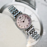 Buy Shop Emporio Armani Classic Gianni T Bar Crystals Pink Dial Silver Steel Strap Watch For Women - AR1781 USA Online