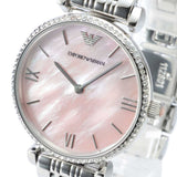 Buy Shop Emporio Armani Classic Gianni T Bar Crystals Pink Dial Silver Steel Strap Watch For Women - AR1781 USA Online