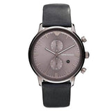 Buy Shop Emporio Armani Classic Grey Dial Grey Leather Strap Watch For Men - AR0388 USA Online