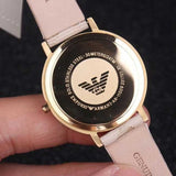 Buy Shop Emporio Armani Classic Kappa White Dial Brown Leather Strap Watch For Women - AR11009 USA Online