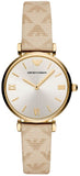 Buy Shop Emporio Armani Classic Kappa White Dial Brown Leather Strap Watch For Women - AR11009 USA Online