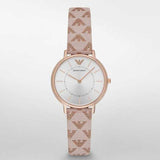 Buy Shop Emporio Armani Classic Kappa White Dial Brown Leather Strap Watch For Women - AR11009 USA Online