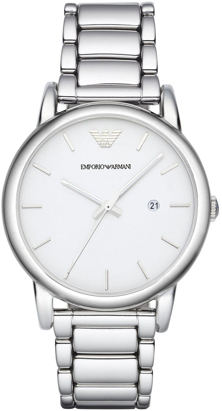 Buy Shop Emporio Armani Classic Luigi Quartz Silver Dial Silver Steel Strap Watch For Men - AR1854 USA Online
