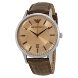 Buy Shop Emporio Armani Classic Quartz Brown Dial Brown Leather Strap Watch For Men - AR2427 USA Online