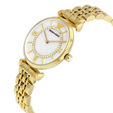 Buy Shop Emporio Armani Gianni T Bar White Mother of Pearl Dial Gold Steel Strap Watch For Women - AR1907 USA Online