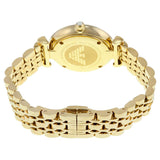 Buy Shop Emporio Armani Gianni T Bar White Mother of Pearl Dial Gold Steel Strap Watch For Women - AR1907 USA Online
