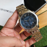 Buy Shop Emporio Armani Classic Navy Blue Dial Stainless Steel Watch For Men - AR1787 USA Online