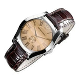 Buy Shop Emporio Armani Classic Quartz Beige Dial Brown Leather Strap Watch For Men - AR0646 USA Online