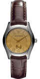 Buy Shop Emporio Armani Classic Quartz Beige Dial Brown Leather Strap Watch For Men - AR0646 USA Online