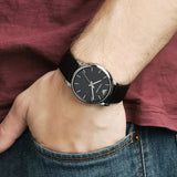Buy Shop Emporio Armani Classic Quartz Black Dial Black Leather Strap Watch For Men - AR1692 USA Online