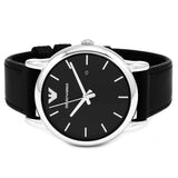 Buy Shop Emporio Armani Classic Quartz Black Dial Black Leather Strap Watch For Men - AR1692 USA Online