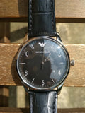Buy Shop Emporio Armani Classic Quartz Black Dial Black Leather Strap Watch For Men - AR1865 USA Online