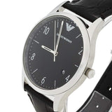 Buy Shop Emporio Armani Classic Quartz Black Dial Black Leather Strap Watch For Men - AR1865 USA Online