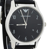 Buy Shop Emporio Armani Classic Quartz Black Dial Black Leather Strap Watch For Men - AR1865 USA Online