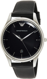 Buy Shop Emporio Armani Classic Quartz Black Dial Black Leather Strap Watch For Men - AR1865 USA Online
